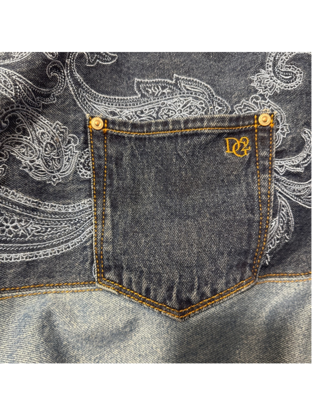 DG2 by Diane Gilman 30th Anniversary Denim Jean Tote Bag Purse Paisley Pocket - Picture 2 of 9